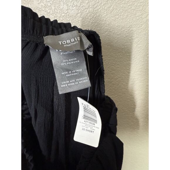 Torrid Pull On Washable Gauze High Rise Jogger Pants Size 00/ Medium Short Black - Picture 3 of 4
